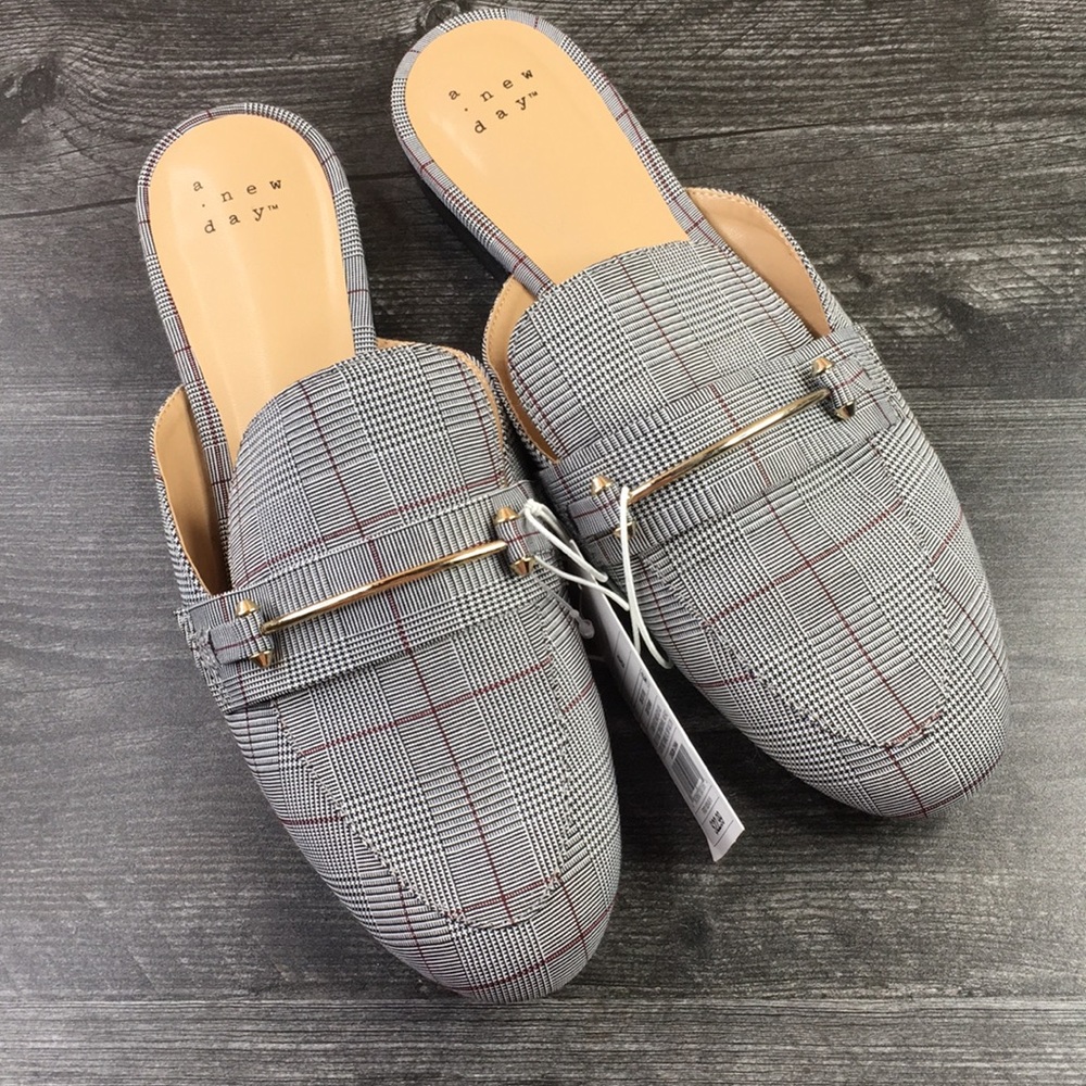 🐙 A New Day Remy Plaid Backless Loafers